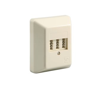 Caja telefónica de superficie DINIC, NFF para dos teléfonos y una extensión, caja DINIC con Eurohole